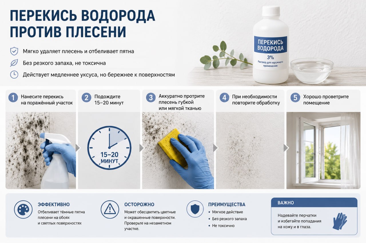 Перекись водорода против плесени